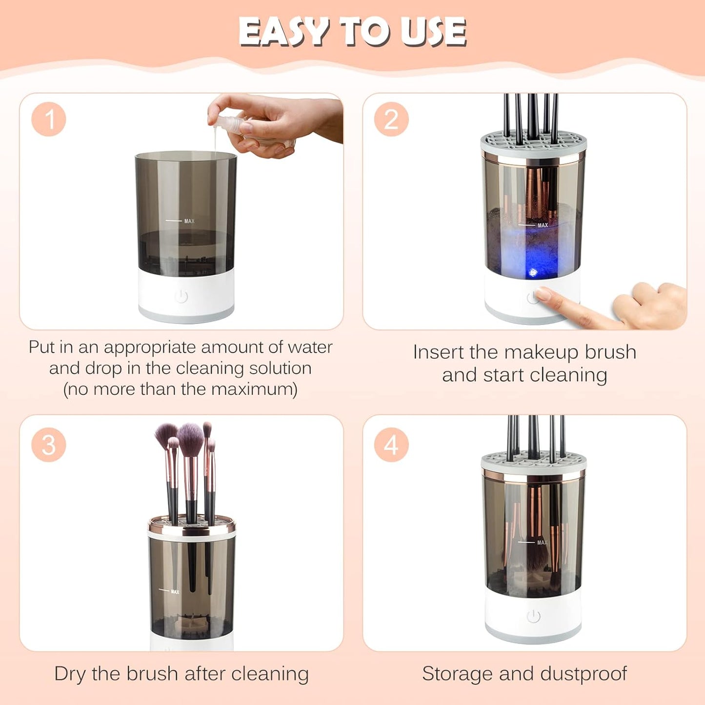 Portable Electronic Makeup Brush Cleaner