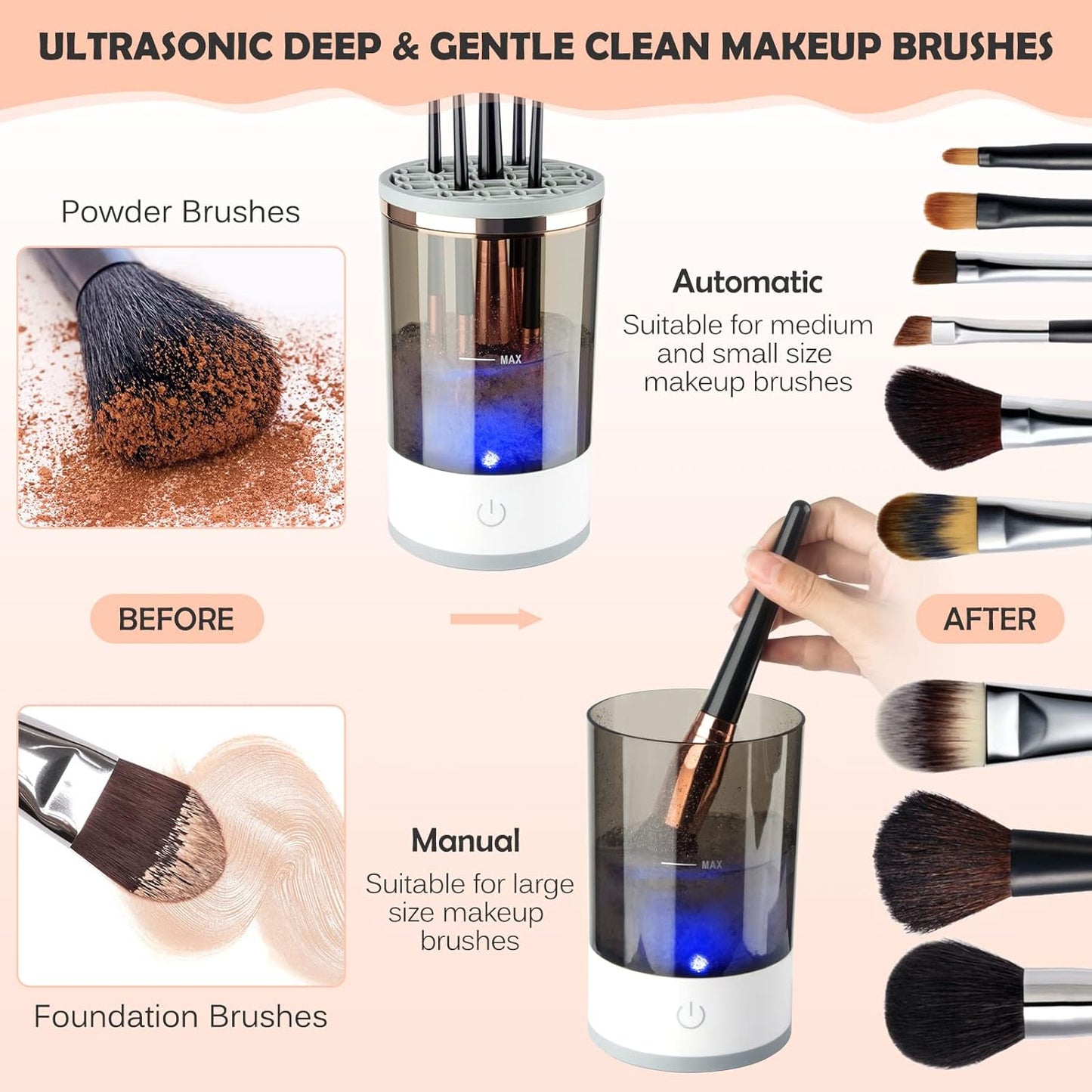 Portable Electronic Makeup Brush Cleaner