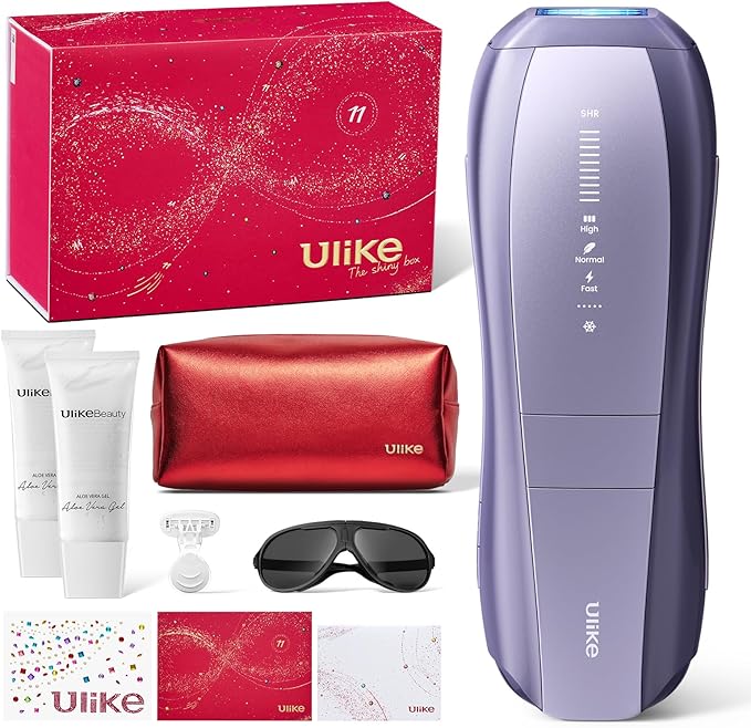 Ulike Air 10 IPL Laser Hair Removal Device Limited Holiday Set with Aloe Vera Gels, Gem Stickers, Christmas Cards & Storage Bag