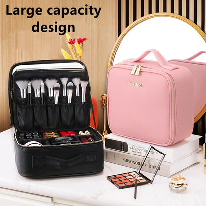 LED Lighted Cosmetic Case with Mirror Makeup Organizer