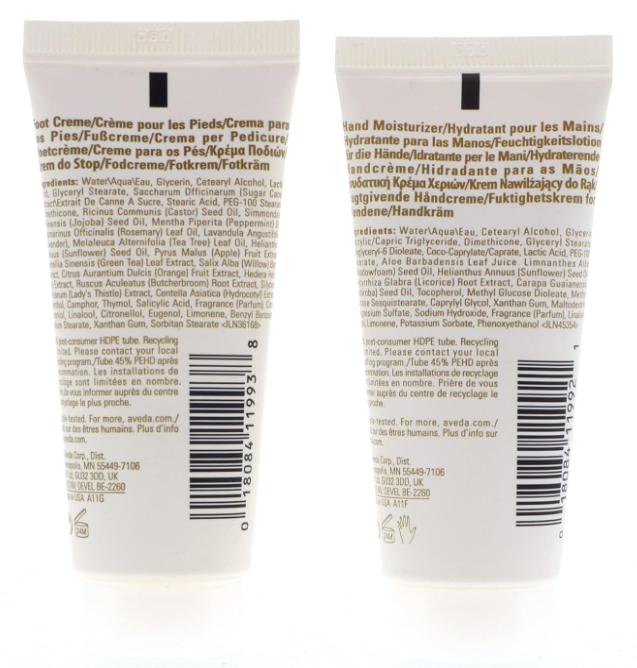 Aveda Hand Relief and Foot Relief Moisturizing Cream Travel Size Set