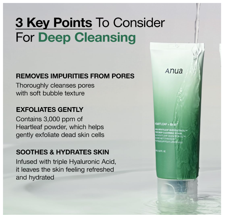 Anua Heartleaf Quercetinol Pore Deep Cleansing Foam