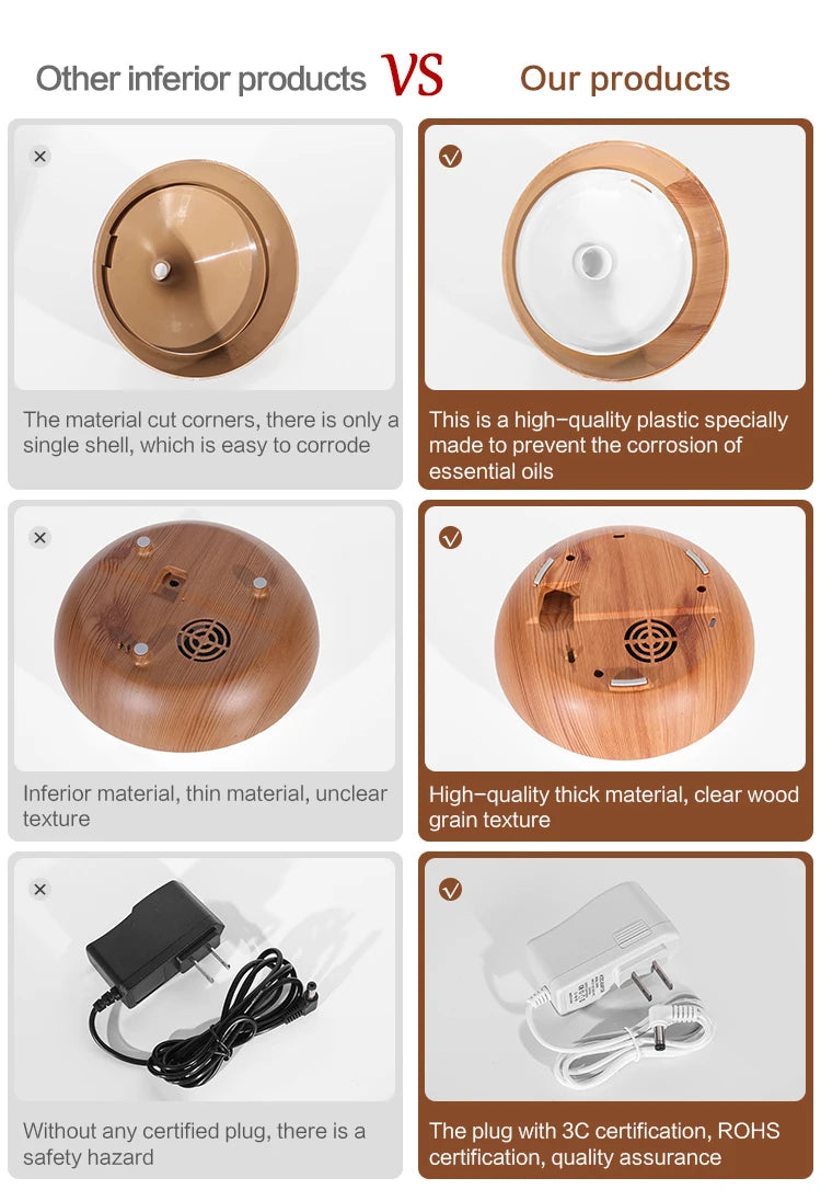 Wood Grain Ultrasonic Humidifier